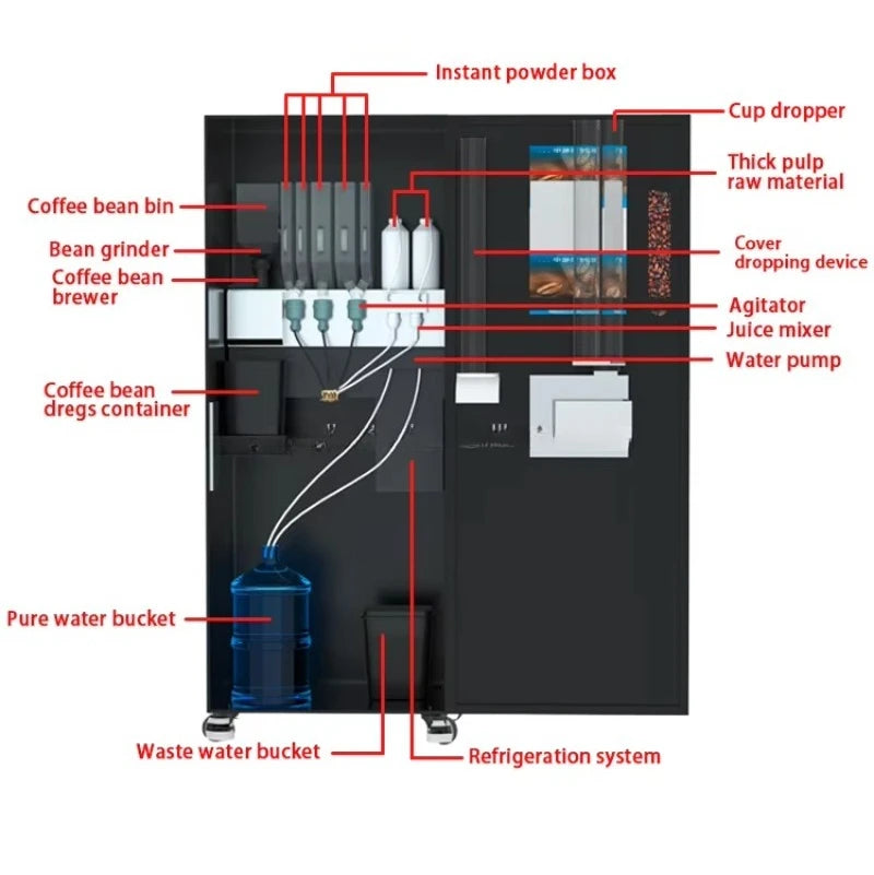 Espresso Coffee Making Machine for Sale Automatic Commercial Coffee Machine 24h Self Freshly Ground Coffee Vending Machine