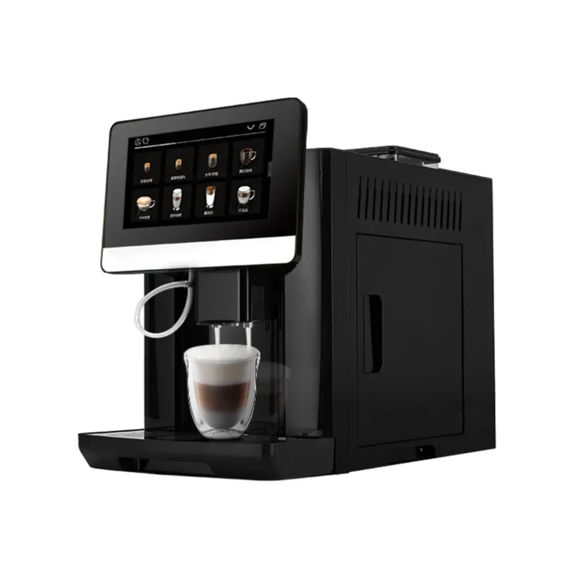 One Touch Bean To Cup 7 Inch 9 Language Automatic Espresso Coffee Maker Cappuccino Latte Hot Water Milk Coffee Built in Grinder