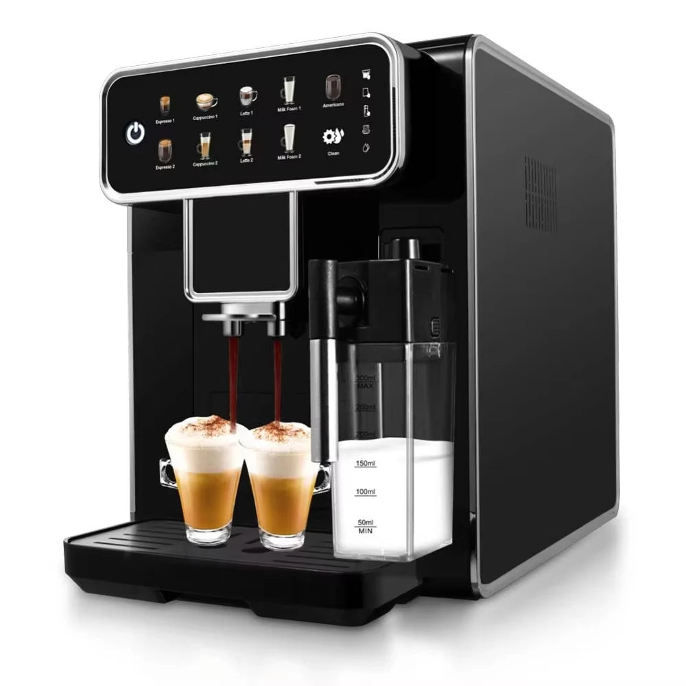 CAFOVO AE01 Fully Automatic Coffee Machine Bean to Cup One Touch Espresso Americano Maker with Milk Frother 1350W