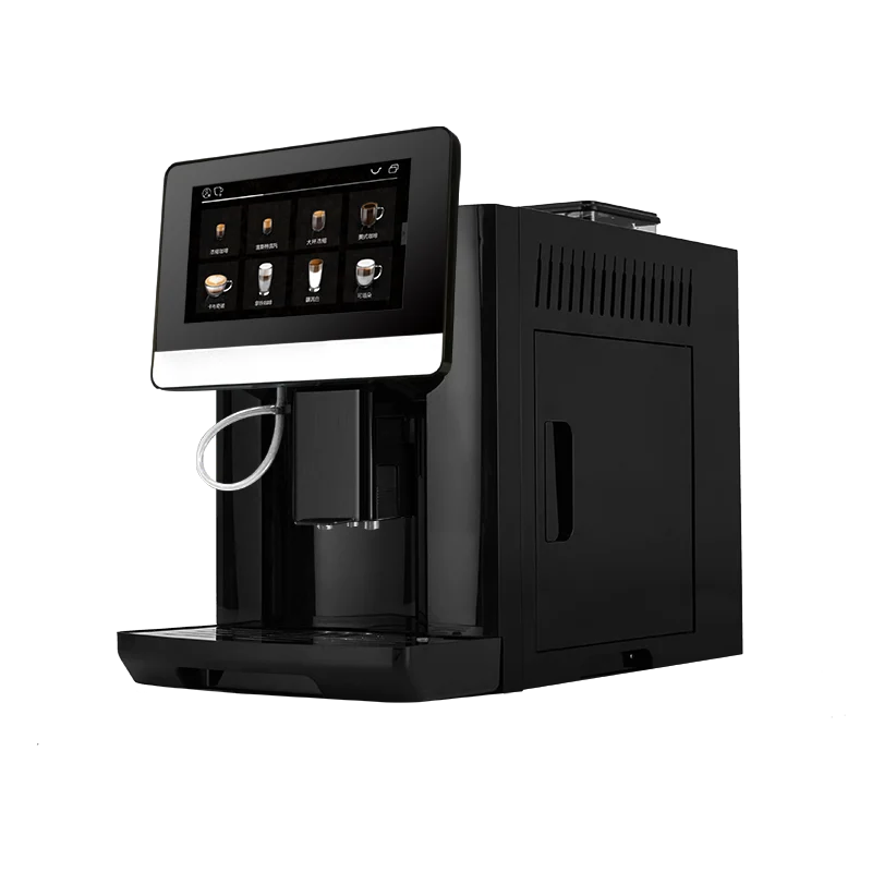 One Touch Bean To Cup 7 Inch 9 Language Automatic Espresso Coffee Maker Cappuccino Latte Hot Water Milk Coffee Built in Grinder